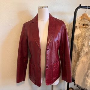 Real red leather jacket. Size S